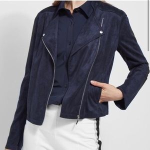 BNCI navy suede moto jacket